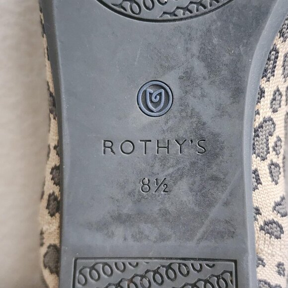 Rothy's The Flat Shoes Womens Size 8.5 EU 39 Leopard Knit Ballet Washable - Picture 12 of 12